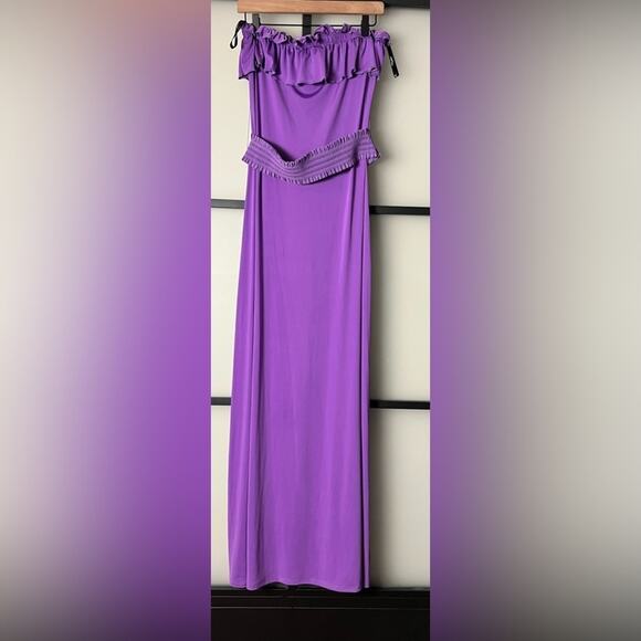 Y2K Baby Phat Maxi Strapless Slit Maxi Dress Size Large - Picture 1 of 8
